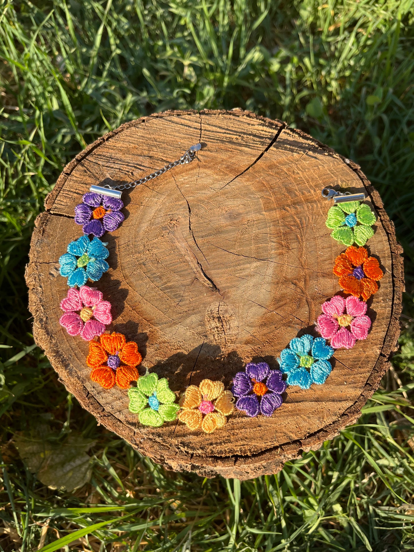 Multicolor Flower Choker