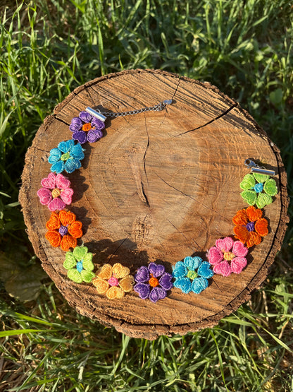 Multicolor Flower Choker