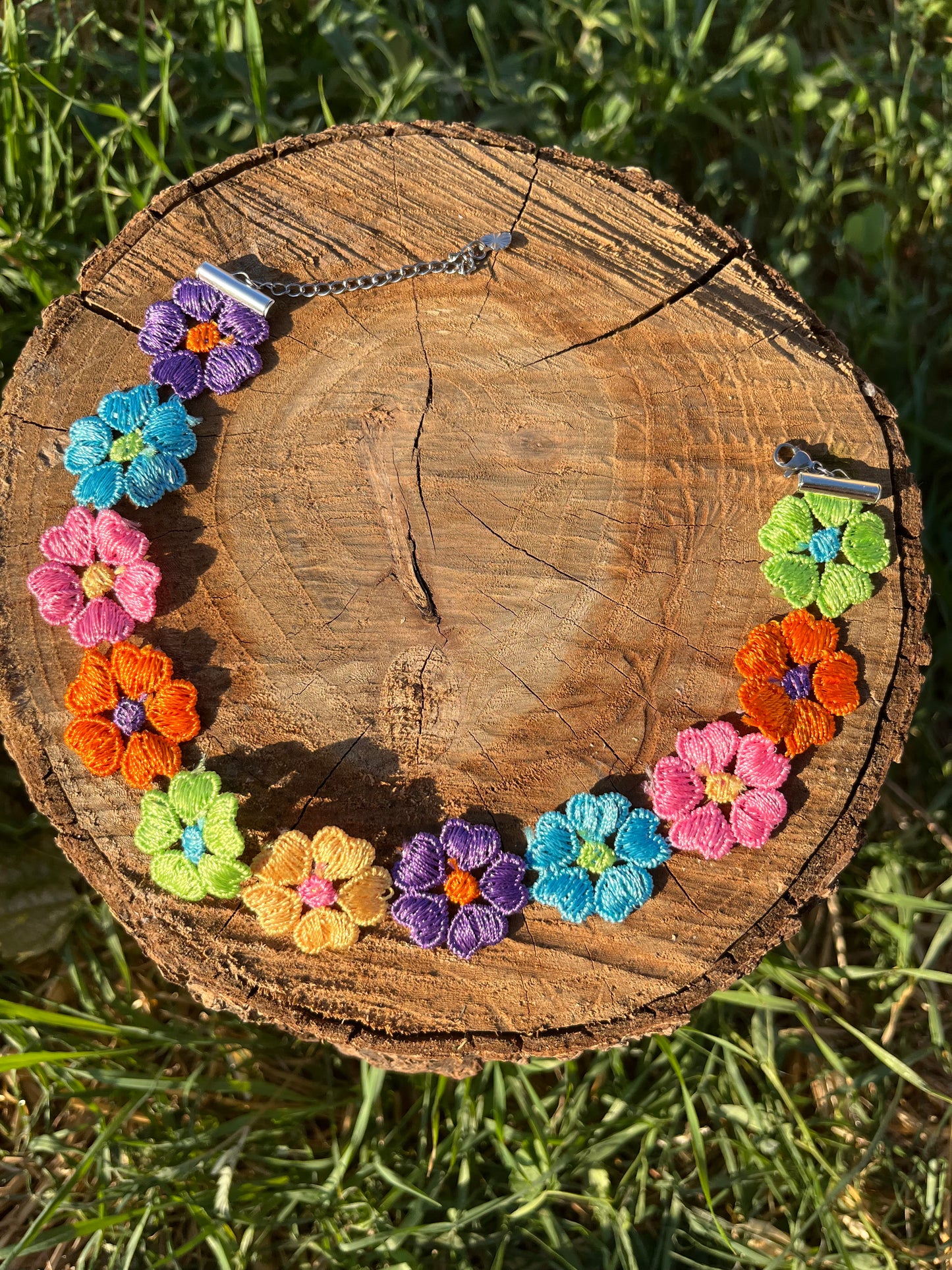 Multicolor Flower Choker