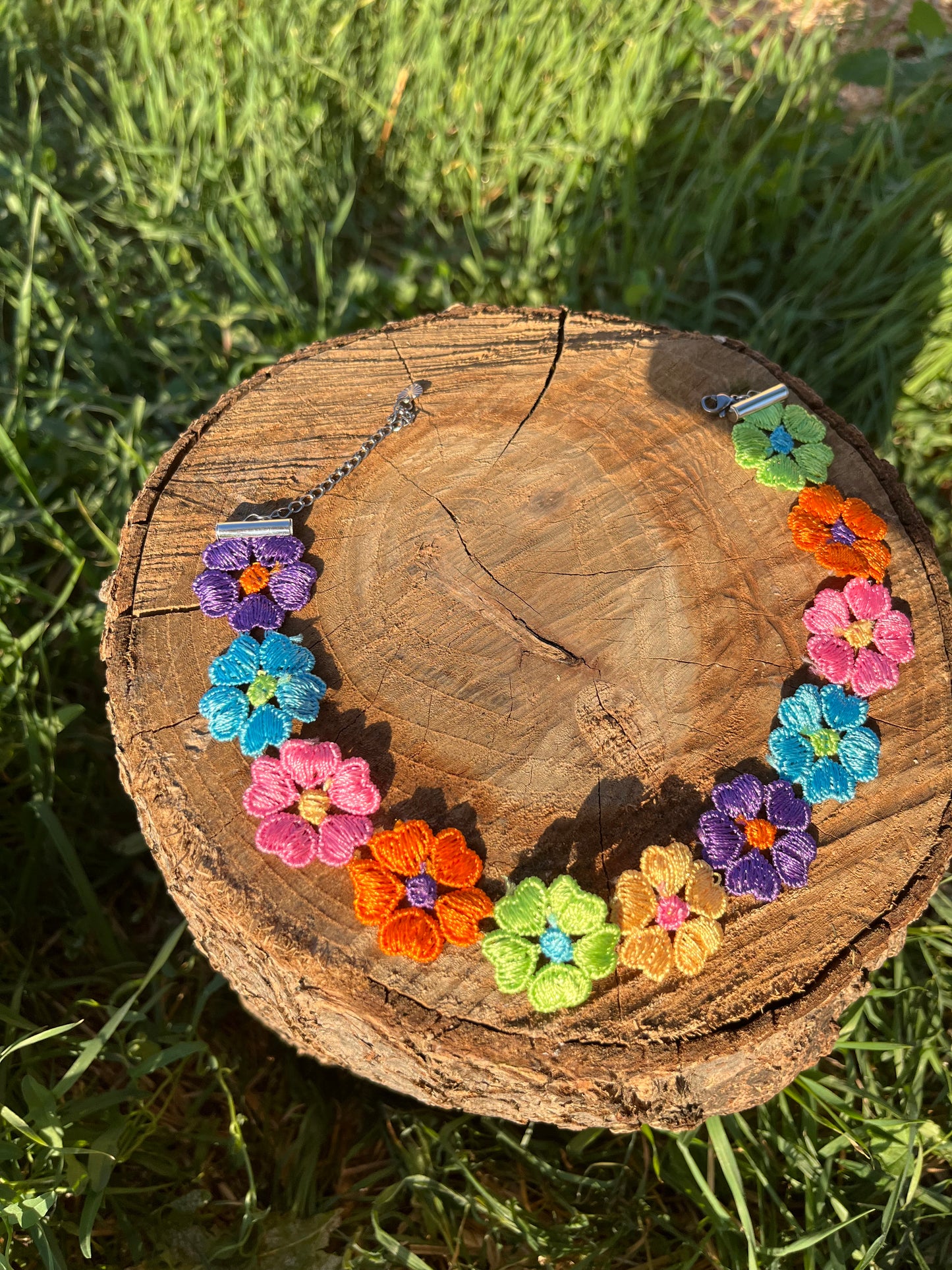 Multicolor Flower Choker