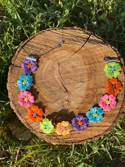 Multicolor Flower Choker