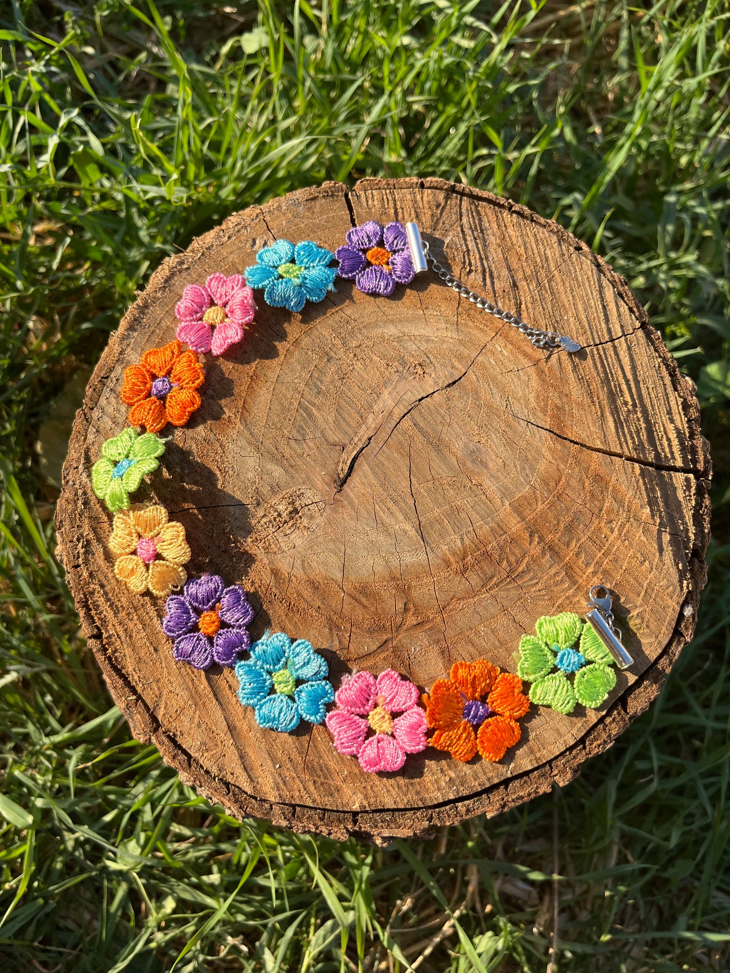 Multicolor Flower Choker