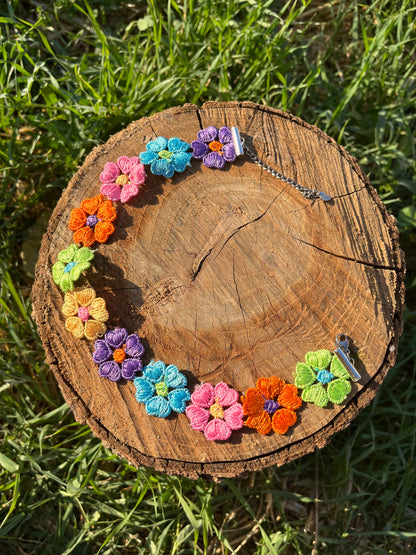 Multicolor Flower Choker