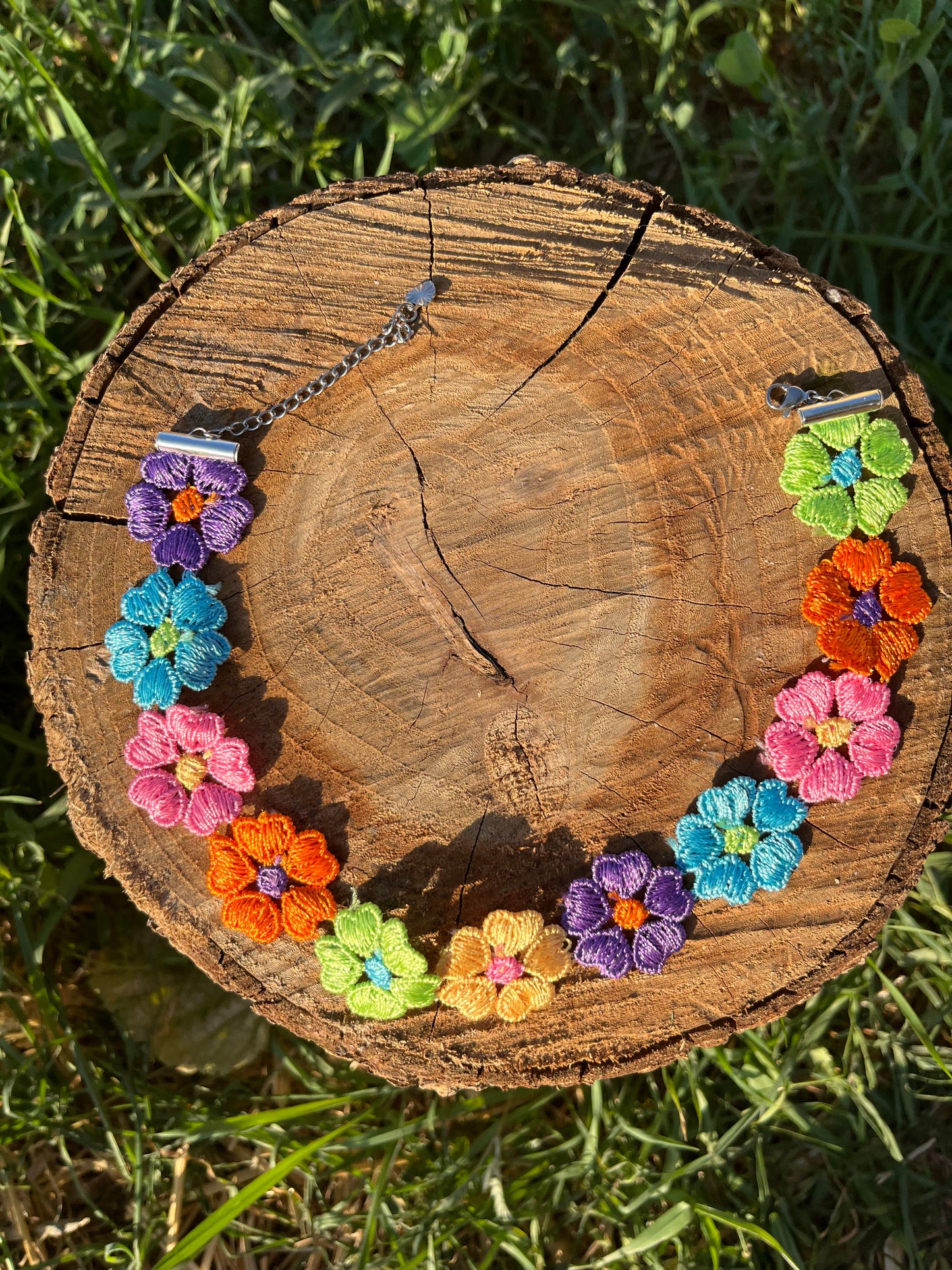 Multicolor Flower Choker