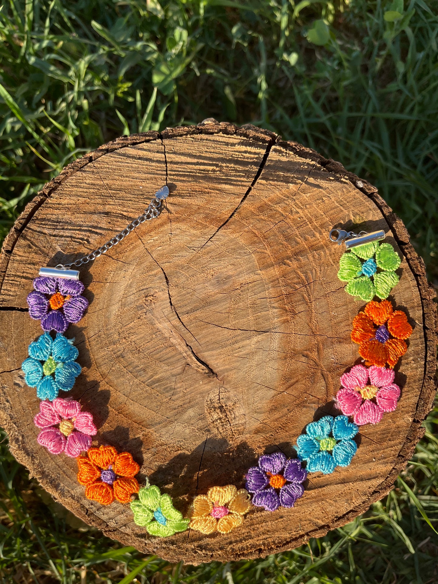 Multicolor Flower Choker