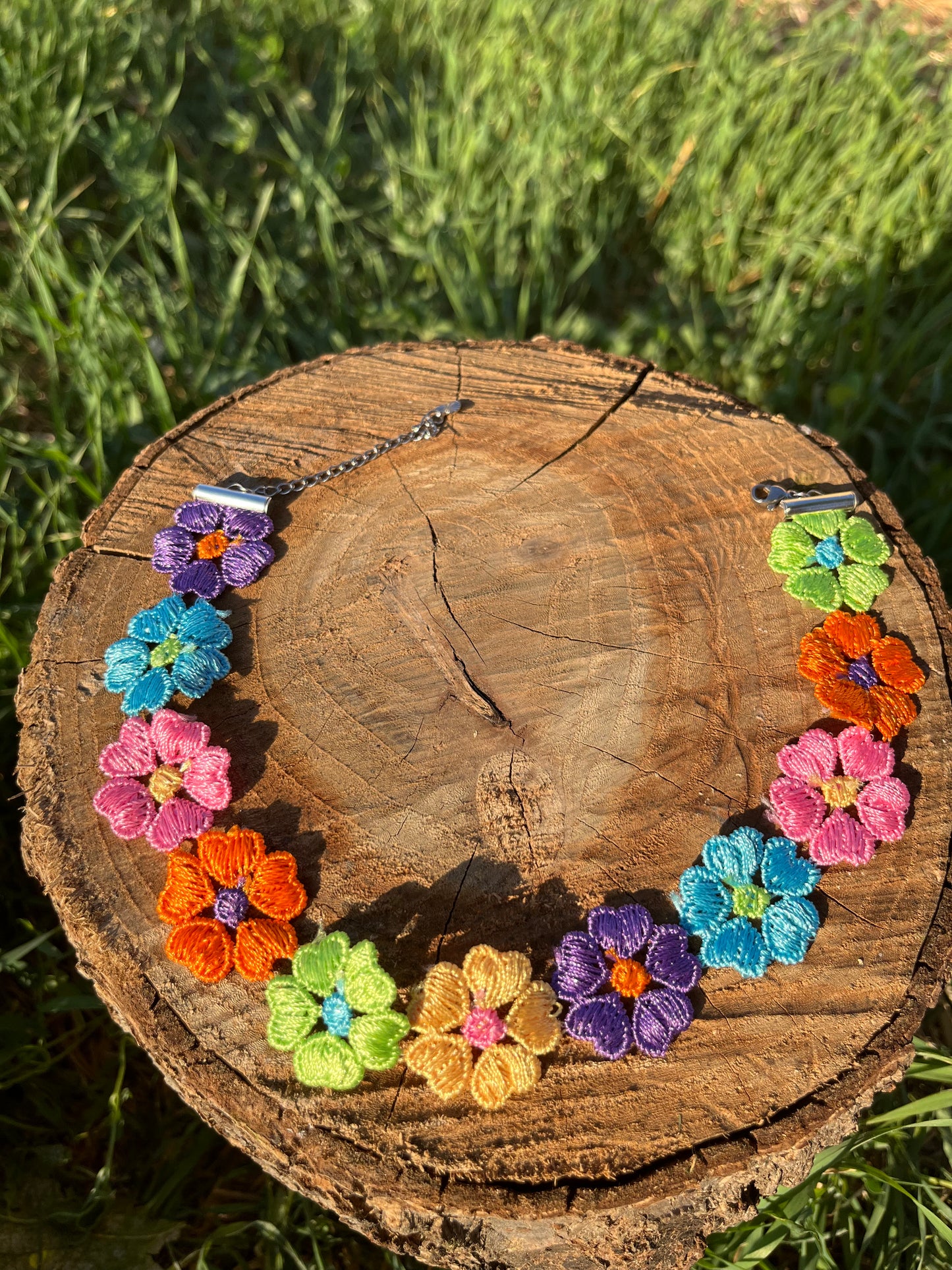 Multicolor Flower Choker