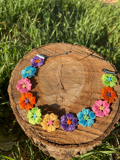 Multicolor Flower Choker