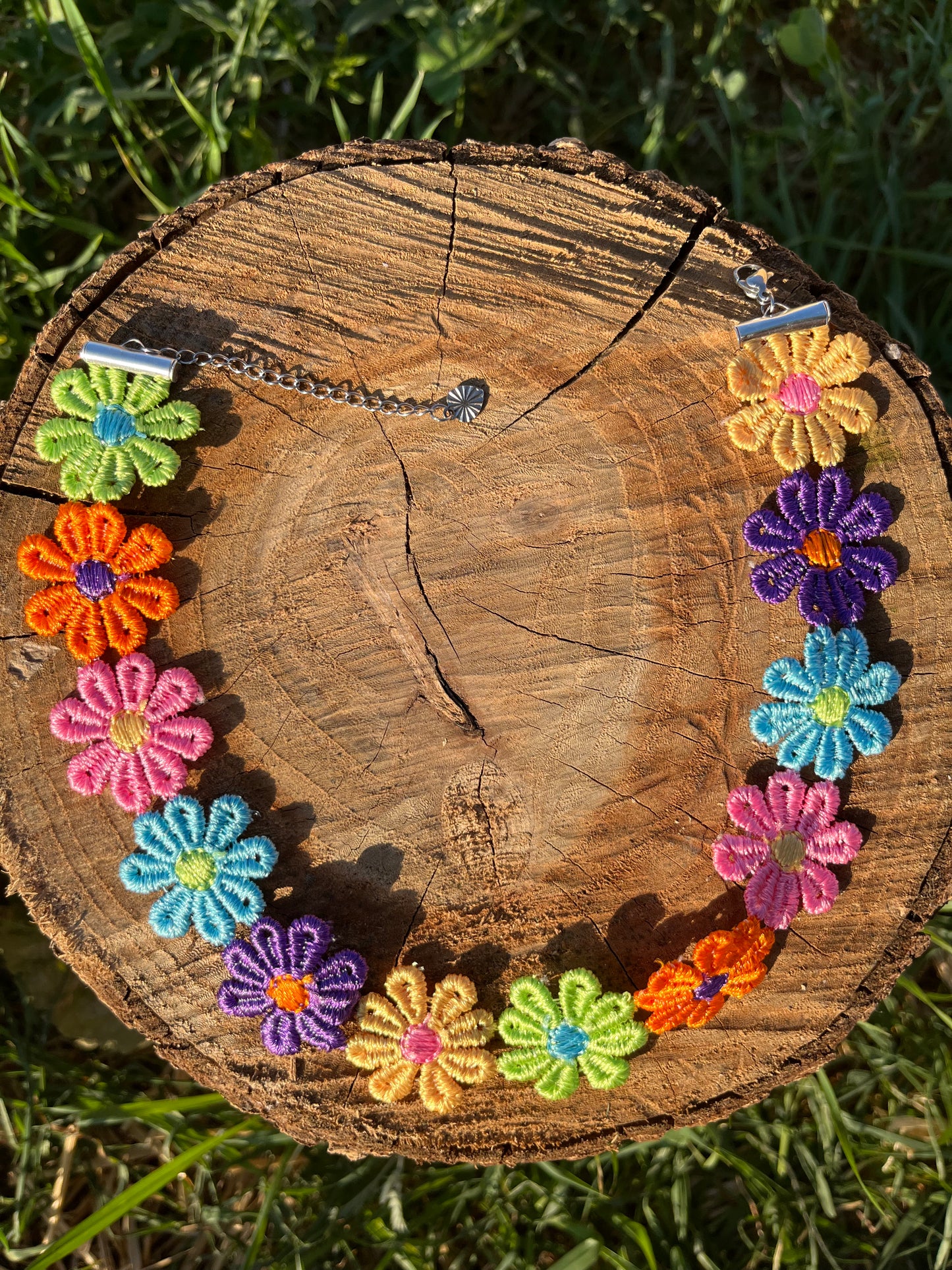 Multicolor Flower Choker