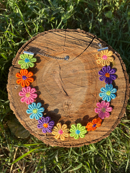 Multicolor Flower Choker