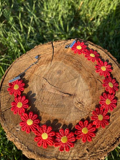 Red Daisy Choker