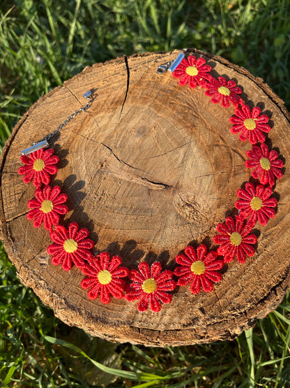 Red Daisy Choker