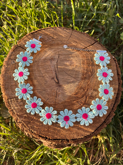 Light Blue Daisy Choker