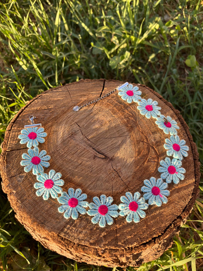 Light Blue Daisy Choker