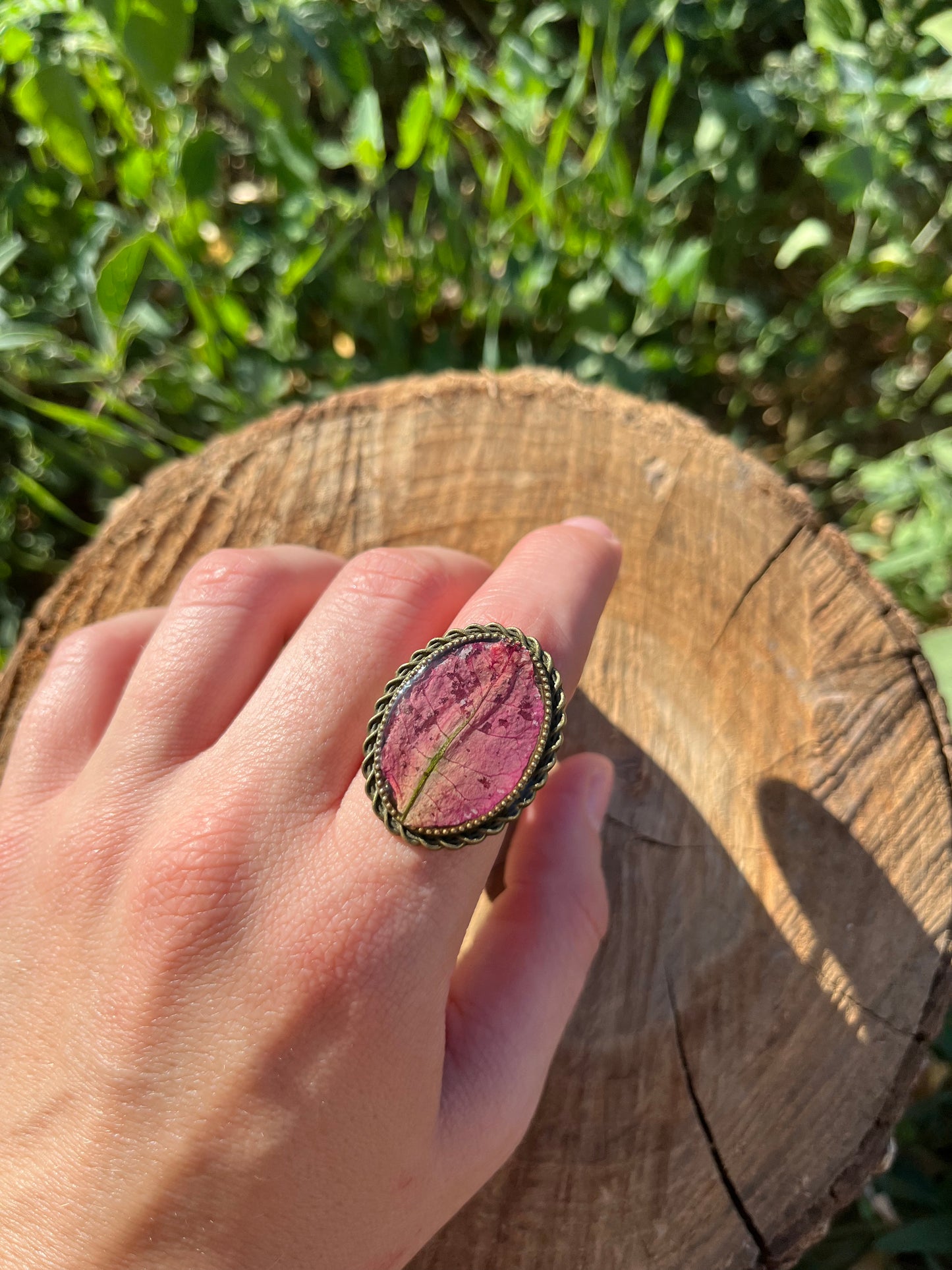 Vintage Dry Flower Resin Ring