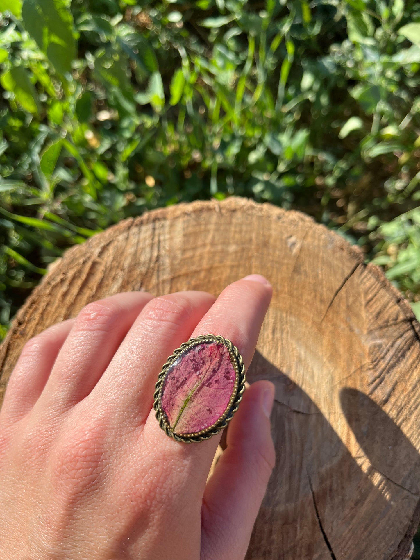 Vintage Dry Flower Resin Ring