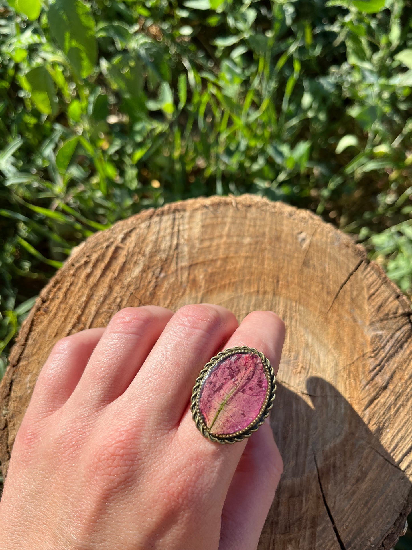 Vintage Dry Flower Resin Ring