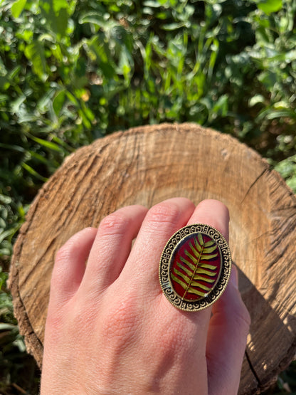 Vintage Dry Flower Resin Ring