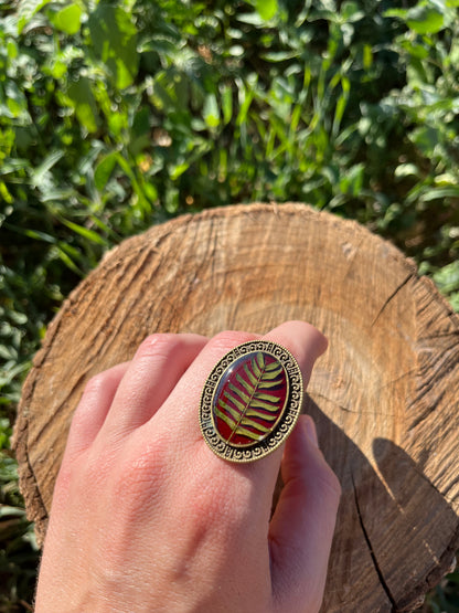 Vintage Dry Flower Resin Ring