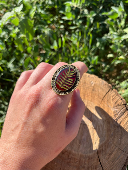 Vintage Dry Flower Resin Ring