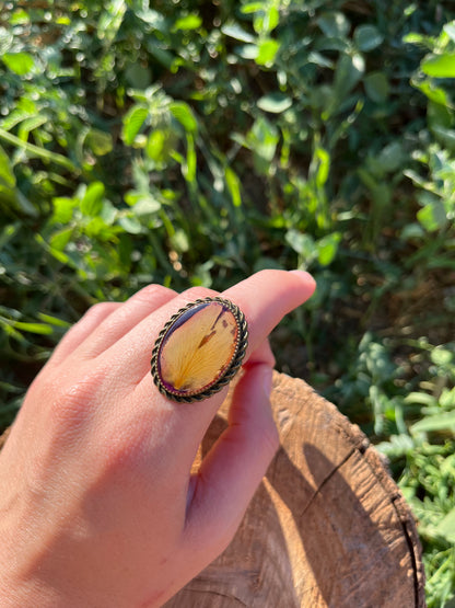 Vintage Dry Flower Resin Ring