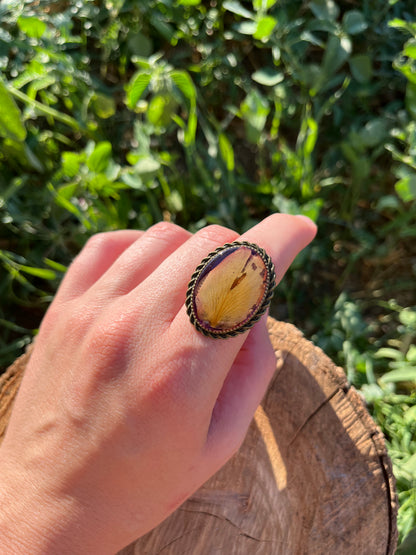 Vintage Dry Flower Resin Ring