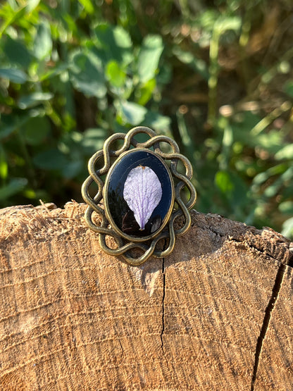 Vintage Dry Flower Resin Ring