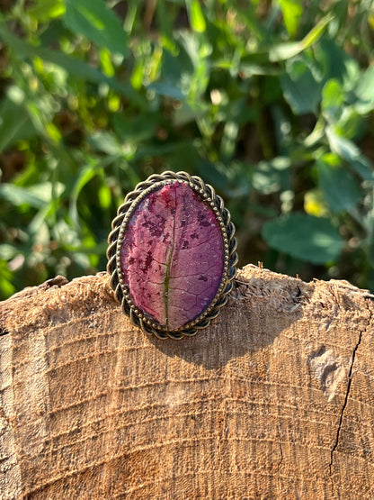 Vintage Dry Flower Resin Ring