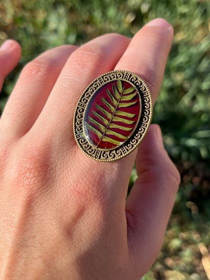 Vintage Dry Flower Resin Ring