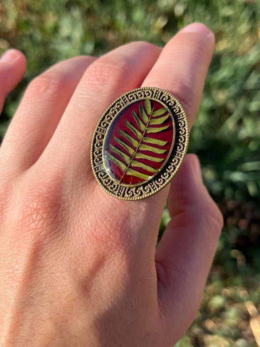 Vintage Dry Flower Resin Ring