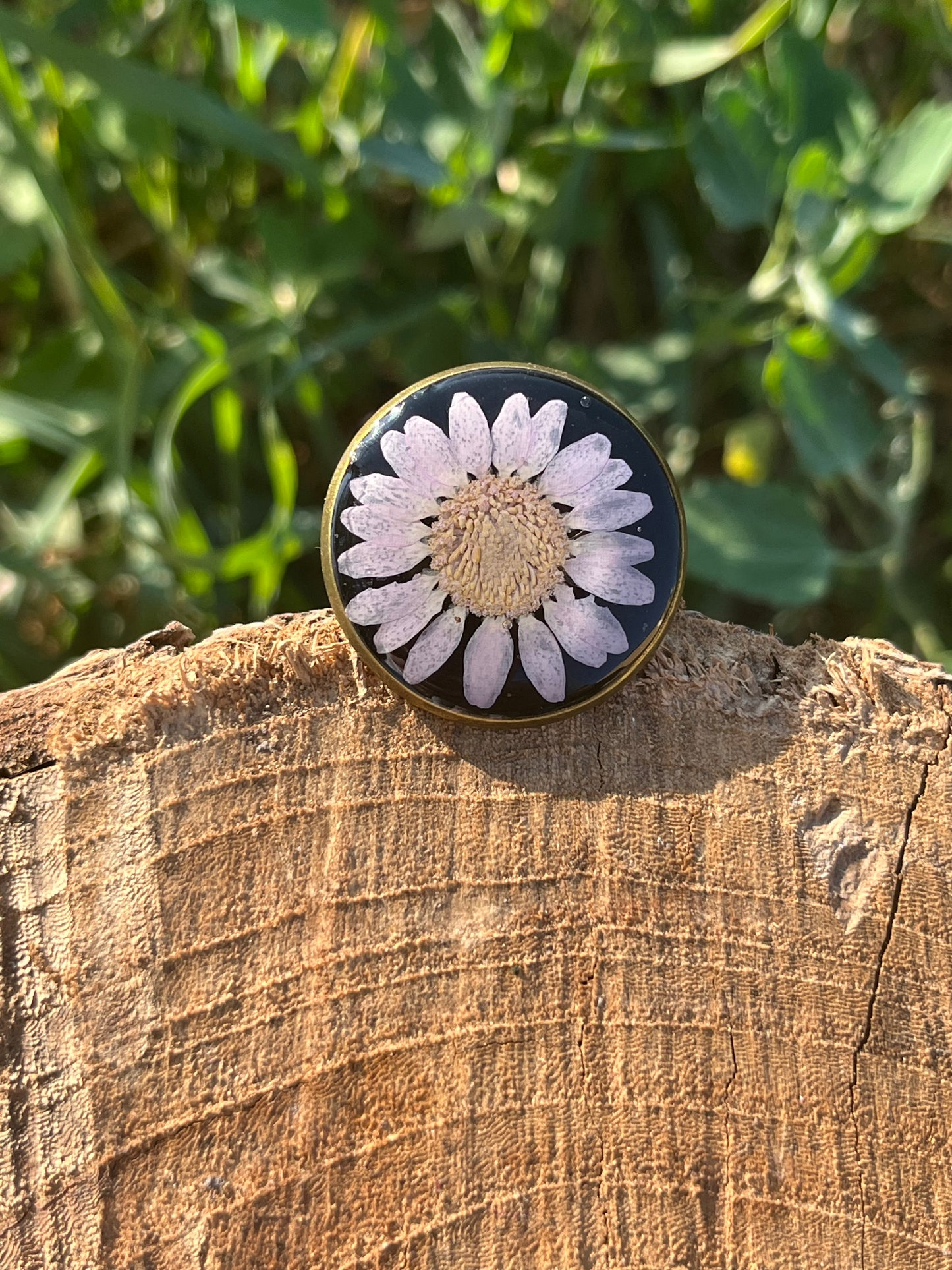 Vintage Dry Flower Resin Ring